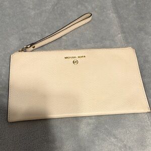 Michael Kors Beige Wristlet Clutch